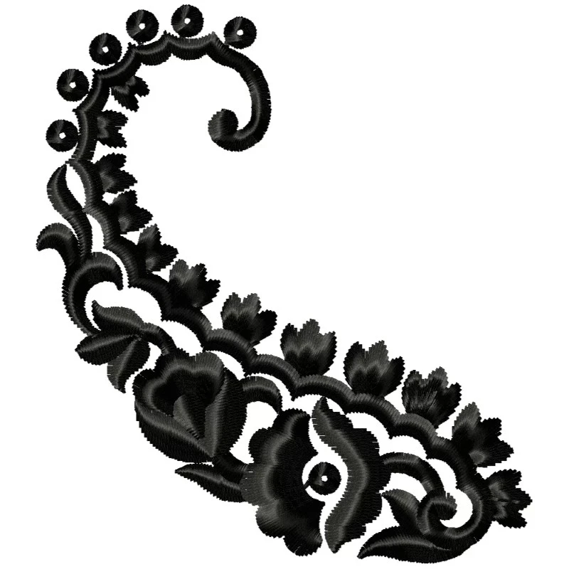 Single Color 4x4 Paisley Embroidery Design