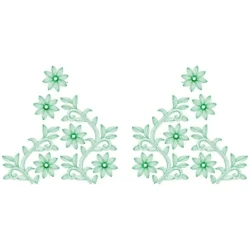 Single Color Contour Stitiches Neckline Embroidery Design