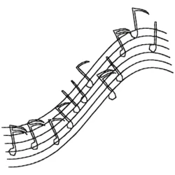 Single Color Music Icons Embroidery Design