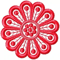Single Color Unique Flower Embroidery Design