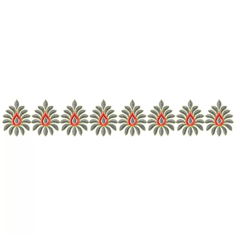 Small Floral Continous Embroidery Design Pattern