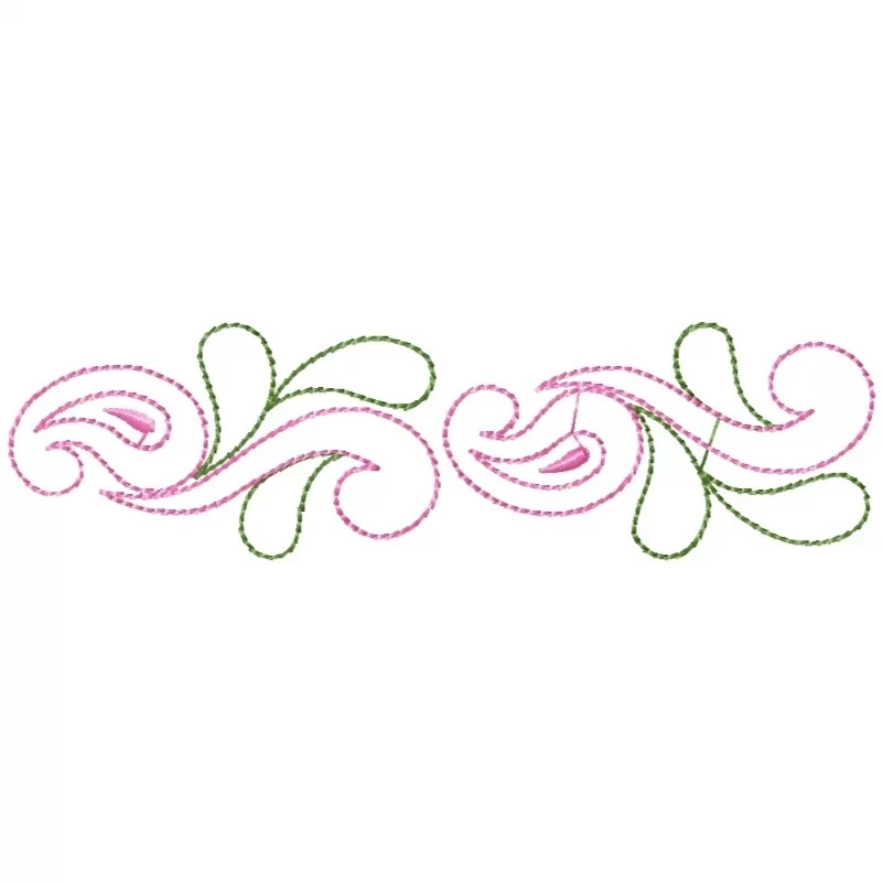 Small Paisley Continous Embroidery Border Design