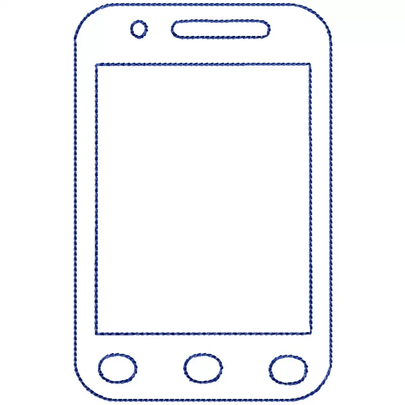 SmartPhone Outline Embroidery Design