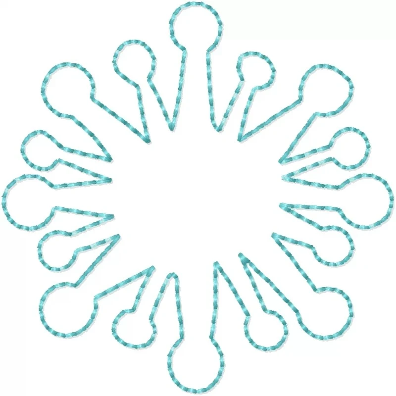 SnowFlacke Simple Outline Design 2x2