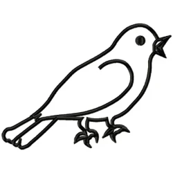 Song Bird Outline Machine Embroidery