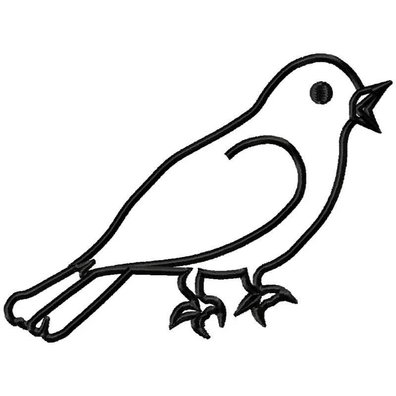 Song Bird Outline Machine Embroidery