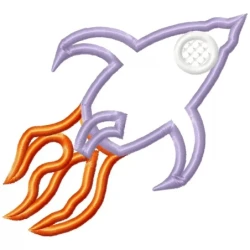 Space Rocket Outline Embroidery For Kids