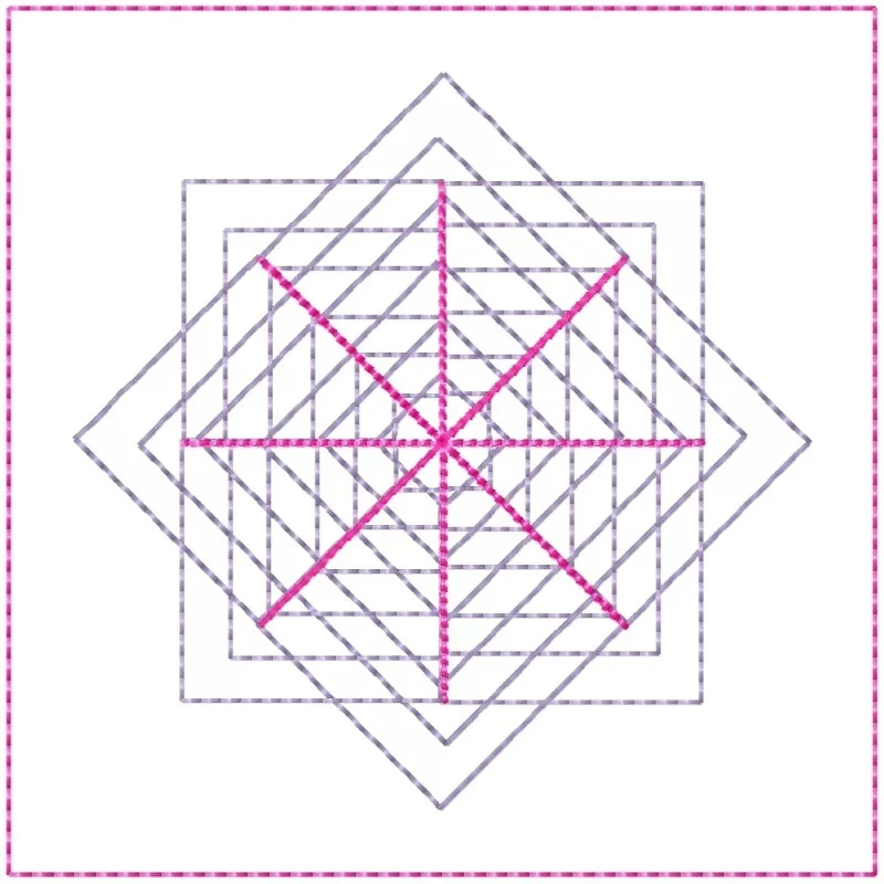 Square Block Outline Machine Embroidery