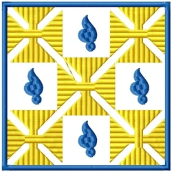 Suqare Quilt Block Flora Machine Embroidery Design
