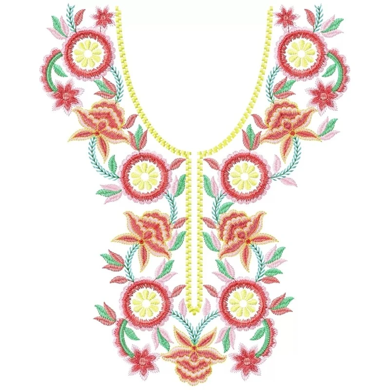Surat Neckline Machine Embroidery Design