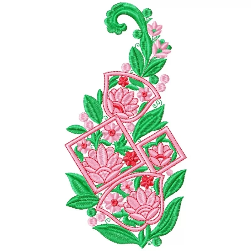 Table Decor Floral Embroidery Design