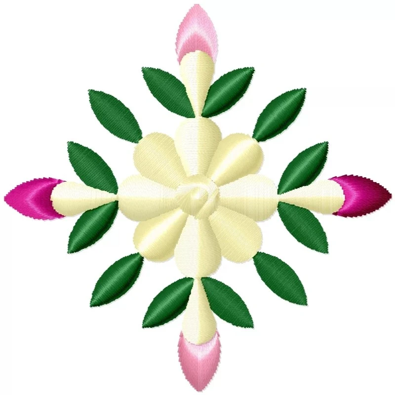 The New Colorful Floral Machine Embroidery Design