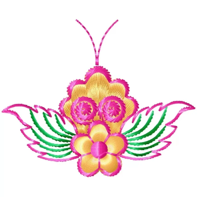 The New Floral Butterfly Embroidery Design
