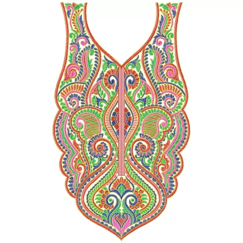 Traditional Indian Bridal Neckline Embroidery Design