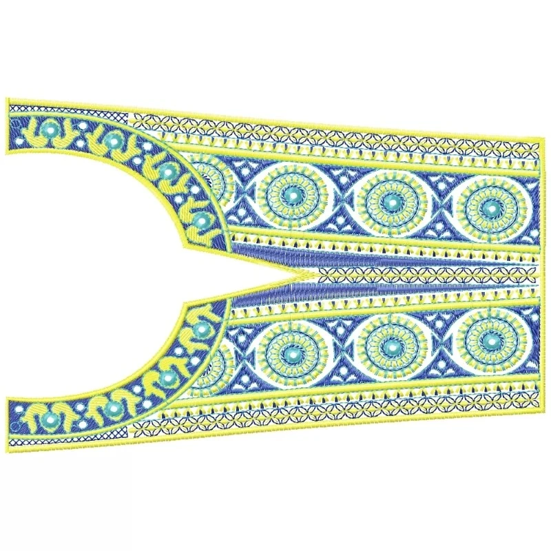 Traditional Indian Long Neckline Embroidery Design