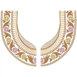 Traditional U Shaped Indian Neckline Embroidery Design