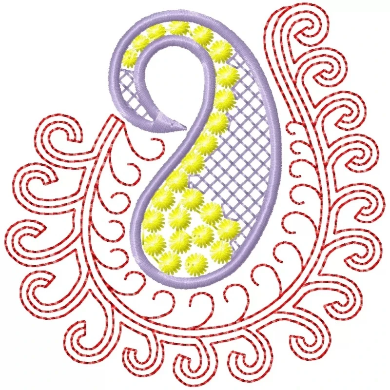 Unique Floral Paisley Embroidery Design