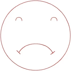 Upset  Sad Emoitional Embroidery Emoji Design