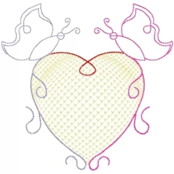 Valentine Butterfly Heart Embroidery Design