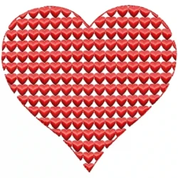Valentine Heart Filled Embroidery Design