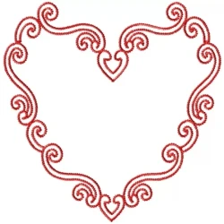 Valentine Love Hearts Outline Embroidery Design