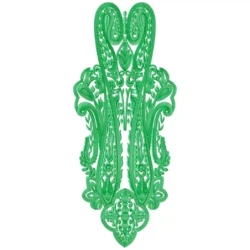 Very Long Paisley Traditional Neckline Embroidery Design