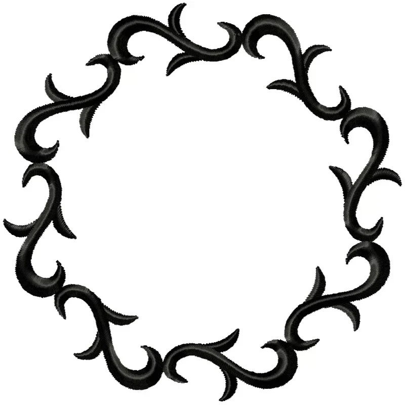 Vintage Circle Frame Machine Embroidery Design