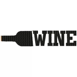 Wine Text Logo Embroidery Design