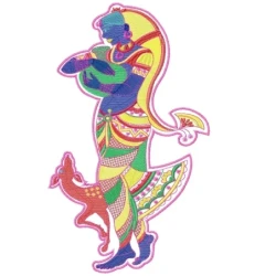 Women Figurehead With Deer Embroidery Design