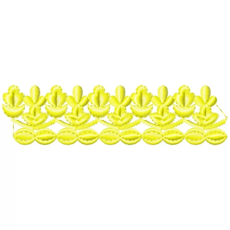 Yellow Flower Embroidery Border