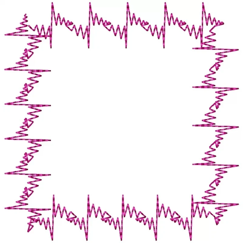 Zigzag Outline Frame Embroidery Design