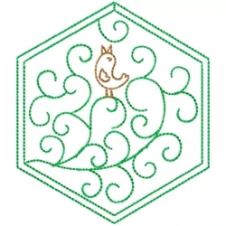 Line Art Bird Embroidery Design