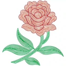Line Art Rose Embroidery Design