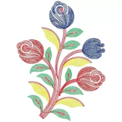 Lineart Roses Embroidery Design