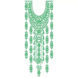Long Indian Neckline Machine Embroidery