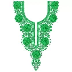 Long Neckline Pattern Emroidery
