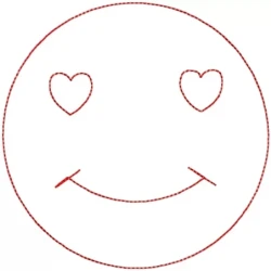Love Heart Eyes Embroidery Face Outline