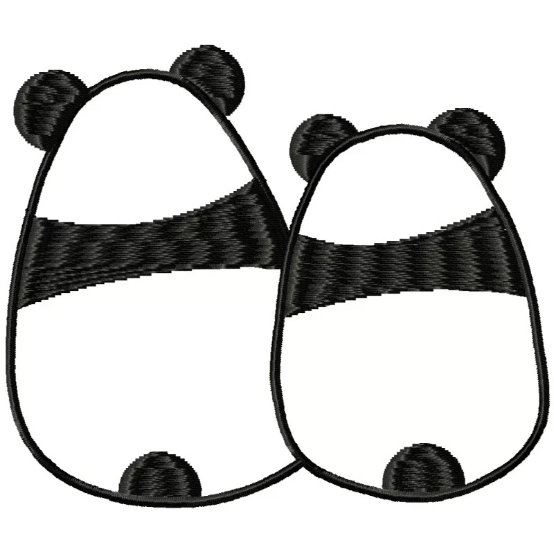 Love Panda Embroidery Design