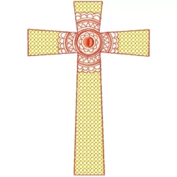 Mehndi Cross Motif Filled Floral Design