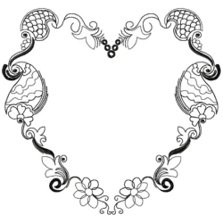 Mehndi Outline Heart Machine Embroidery Design