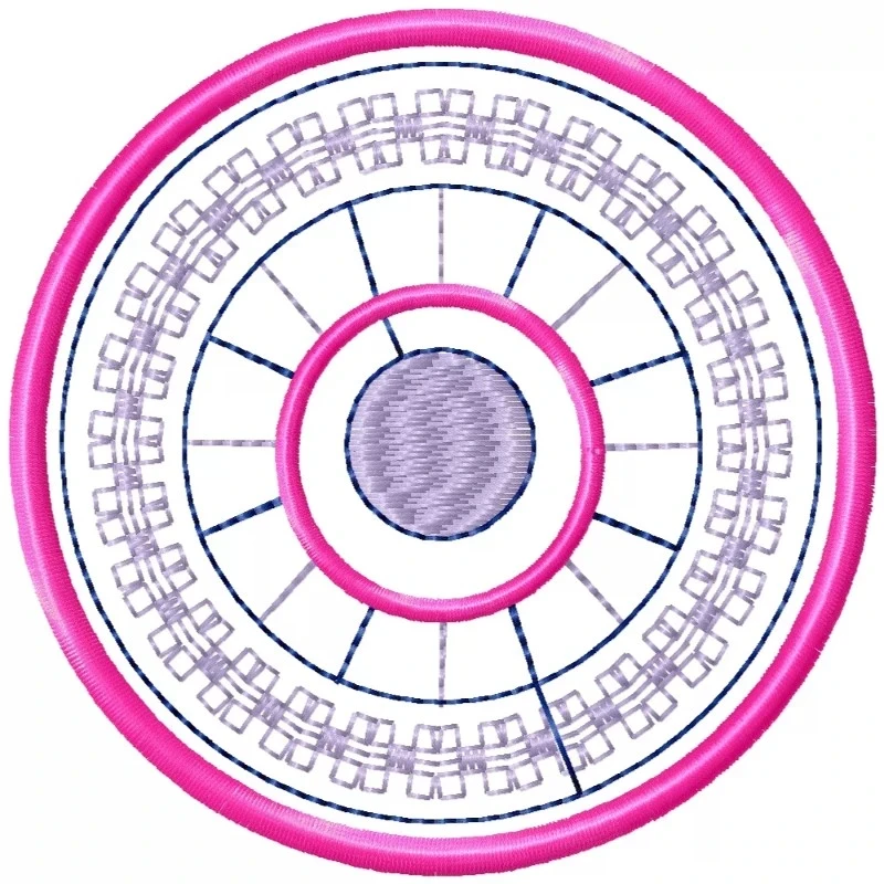 Motif Filled Circle Machine Embroidery Design