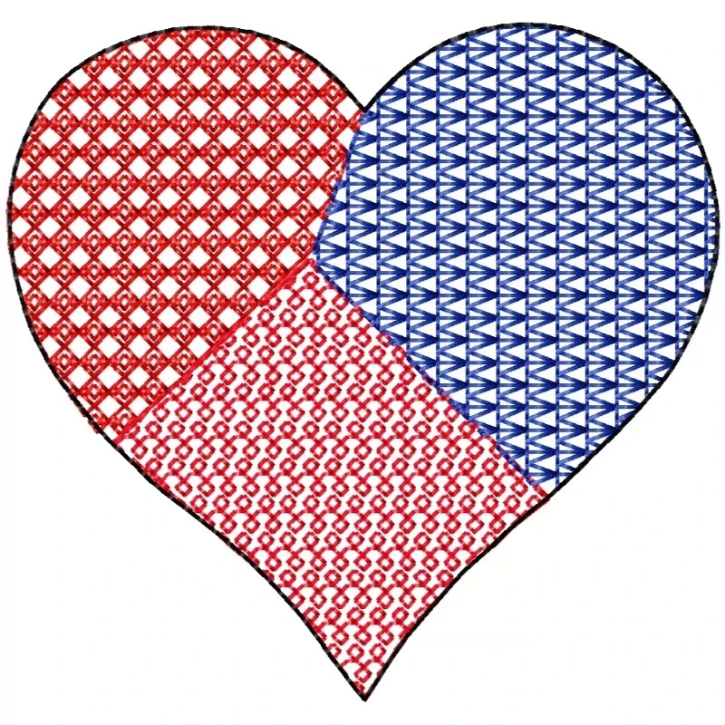 Motif Filled Valentine Heart Design