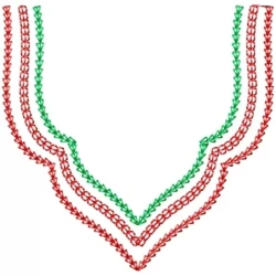 Motif Lines Embroidery Neckline Design