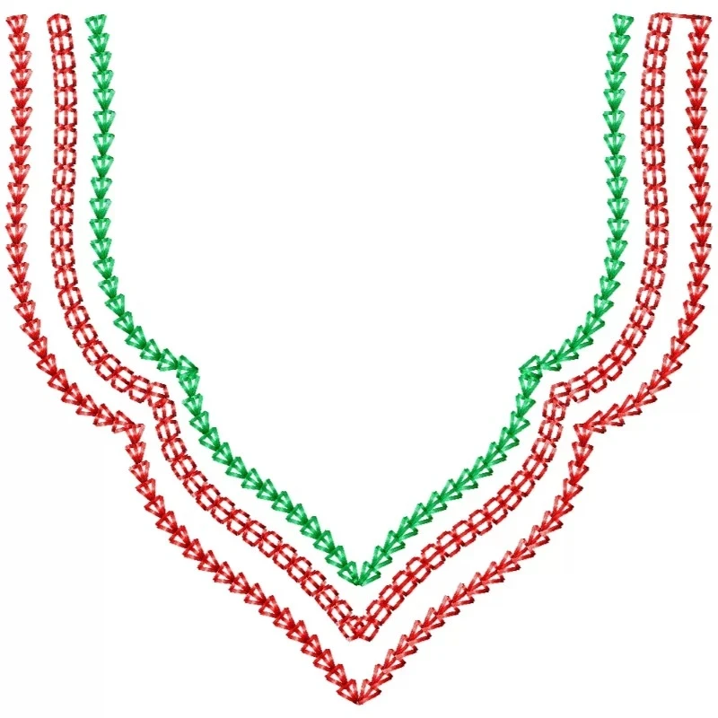 Motif Lines Embroidery Neckline Design