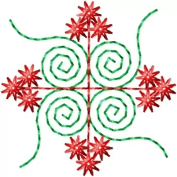 Motif Star Machine Embroidery Design 2x2