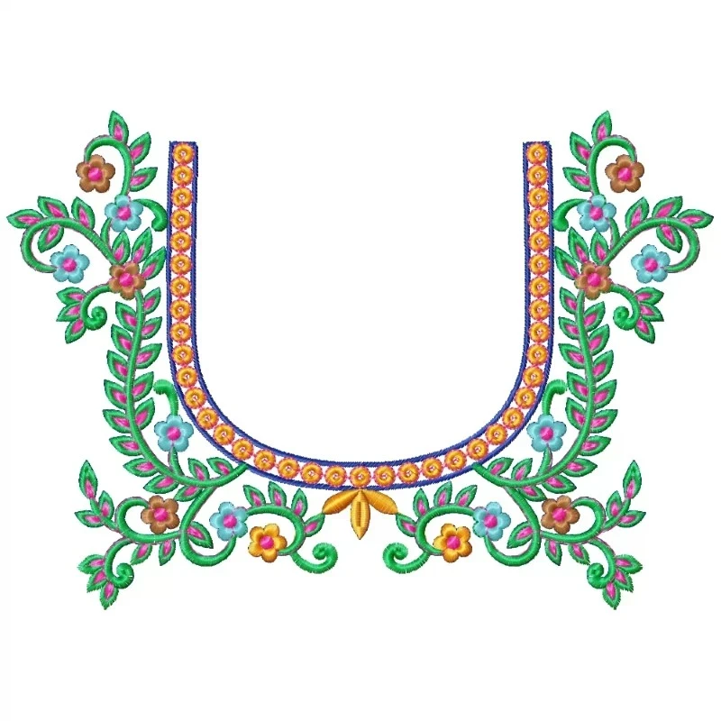 Neckline Embroidery Design For Your Machine