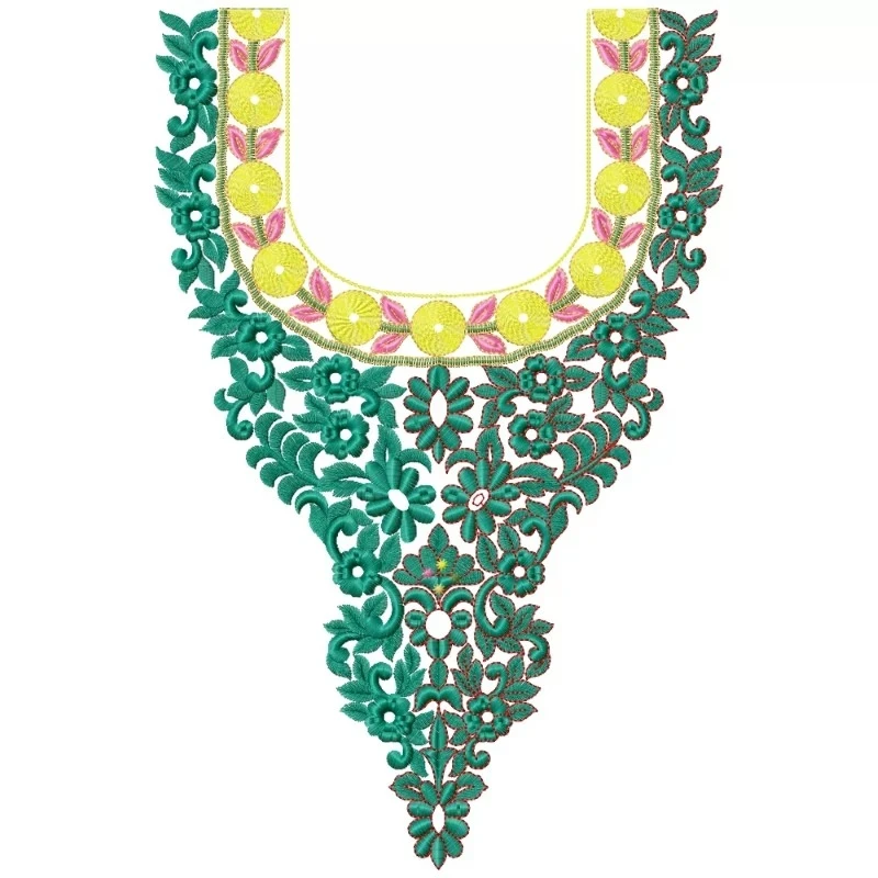 Neckline Machine Embroidery Pattern