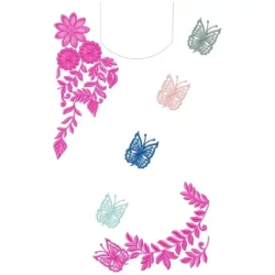 New Butterfly Full Kurti Top Machine Embroidery Design