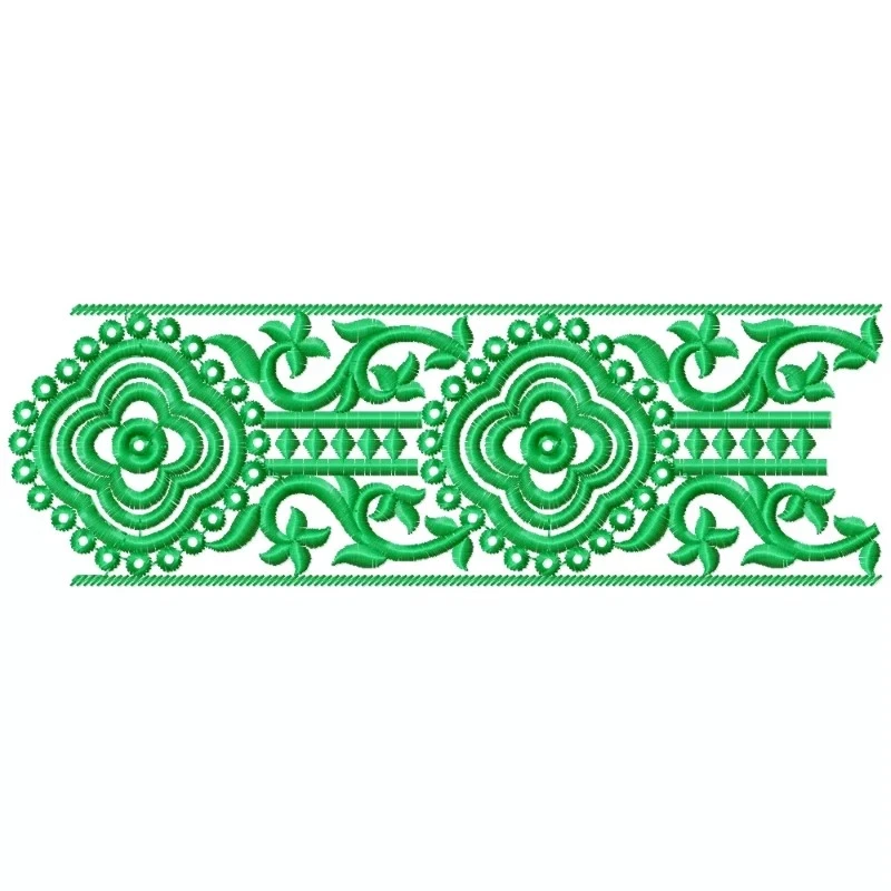 New Continuous Indian Machine Embroidery Border Design