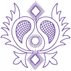 New Freehand Floral Outline Embroidery Design